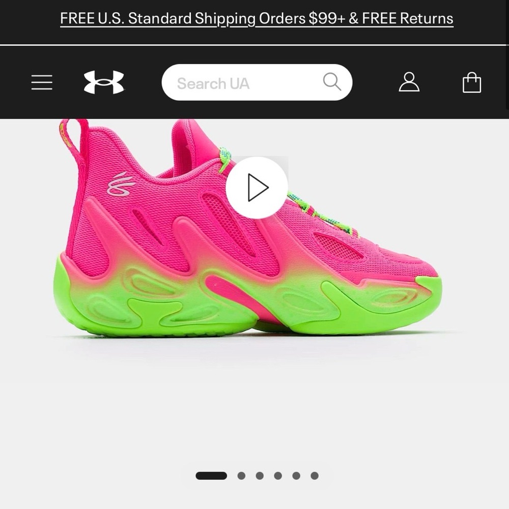 Under Armour Kids Sneakers Pink with Green Accents